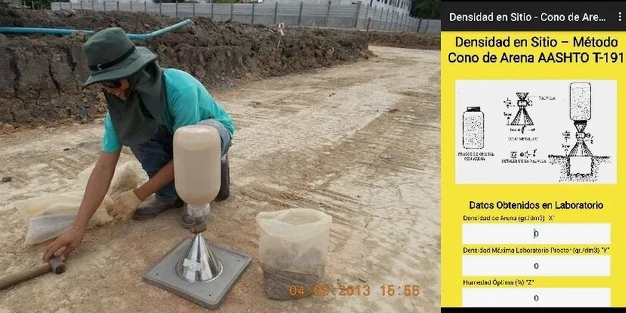 Densidad de Campo en Buin con Cono de Arena: Control de Compactación en Suelos Estratificados